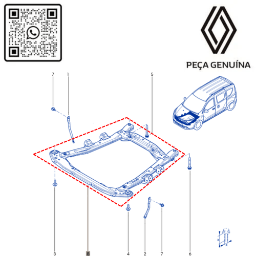 RN 18918R 544018918R QUADRO AGREGADO DA SUSPENSAO DIANT. KAN II 1.6 16V H4M 22... 3